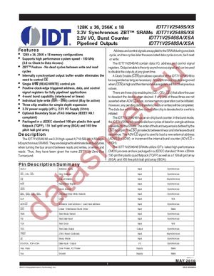 IDT71V2546S133PFG datasheet  